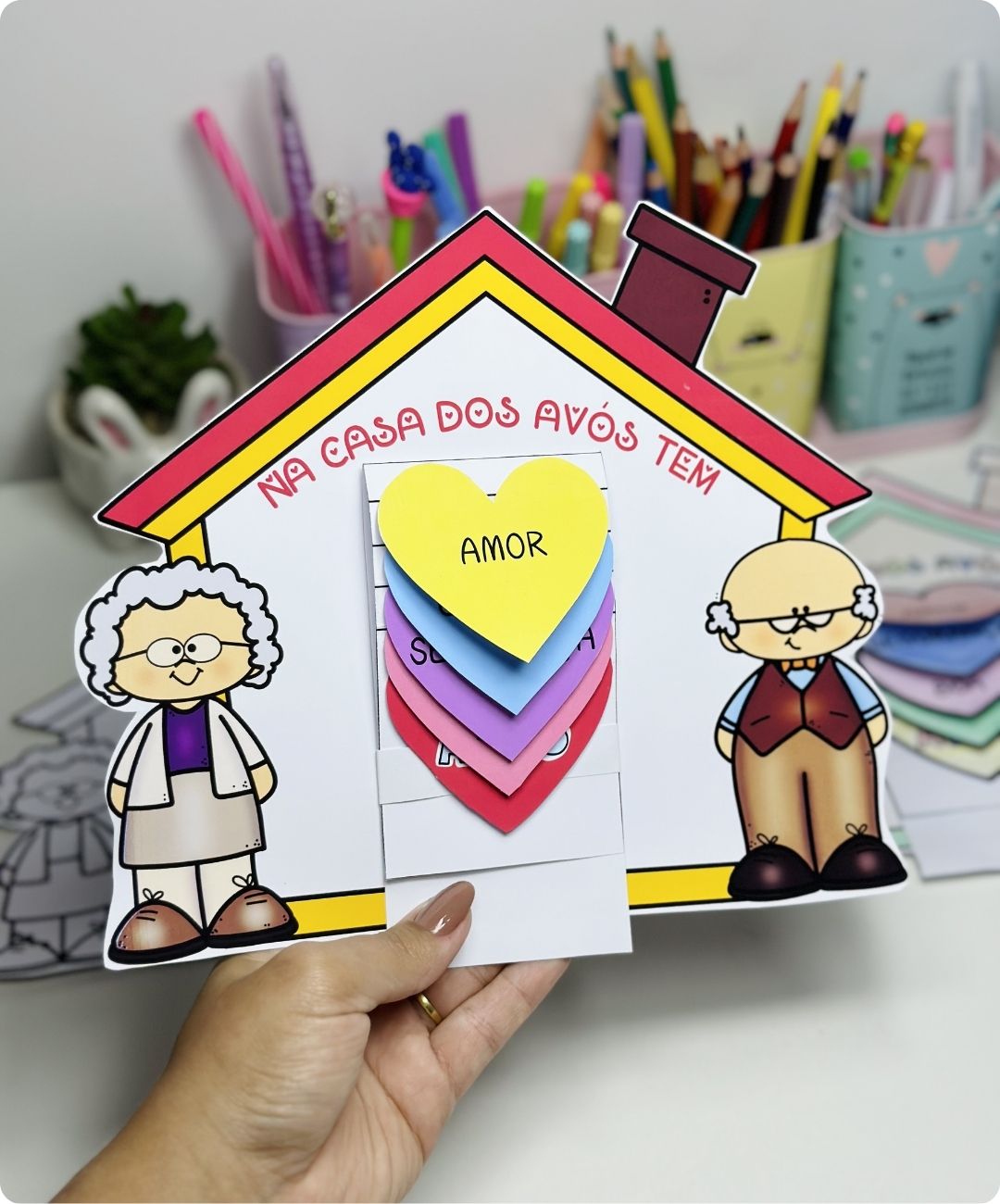 Cartão de Dia dos Avós para imprimir — amostra 4: Para quais turmas é indicado?