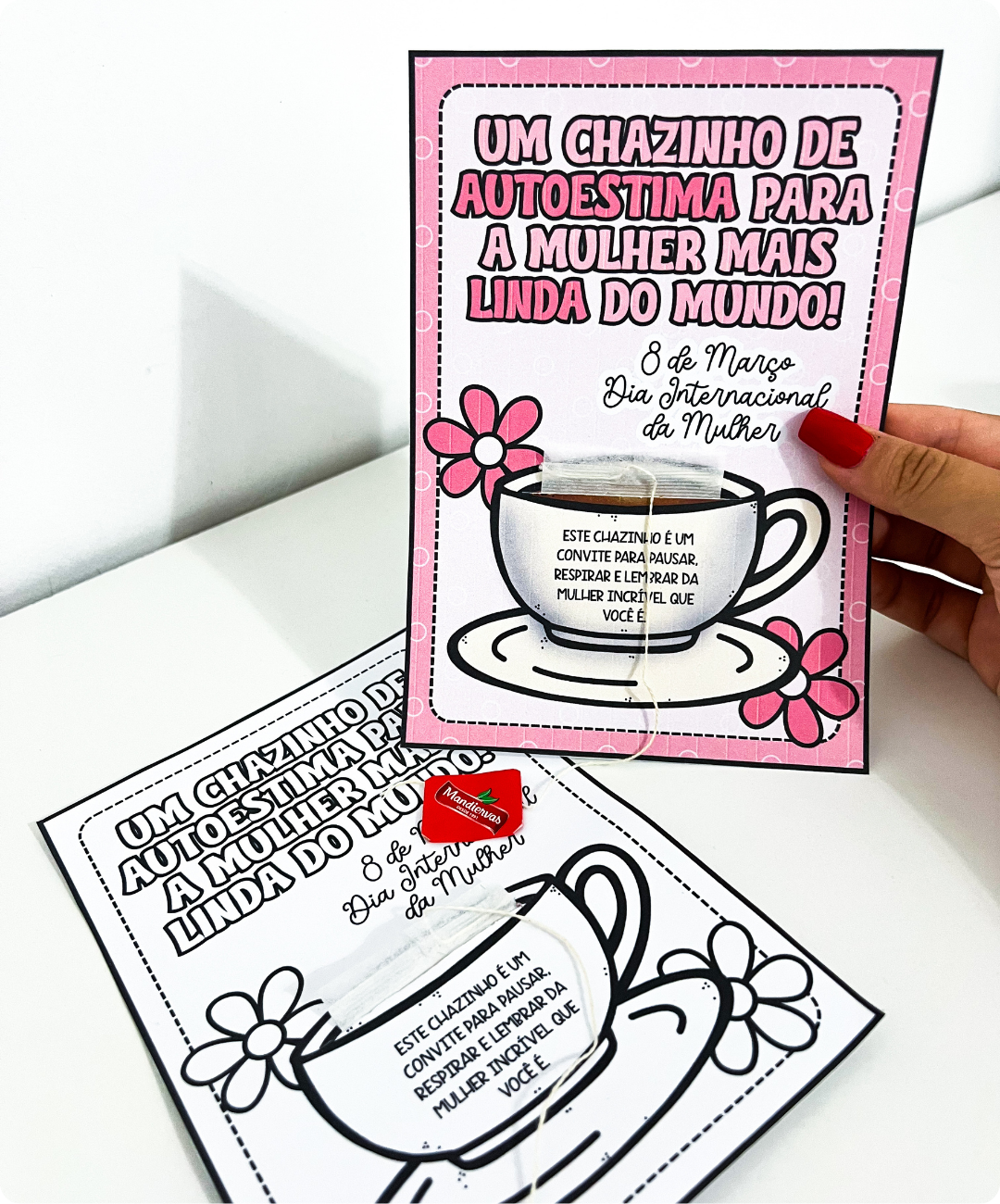 Cartão de Dia Internacional da Mulher para imprimir — amostra 1: Uma homenagem para preparar e entregar na escola