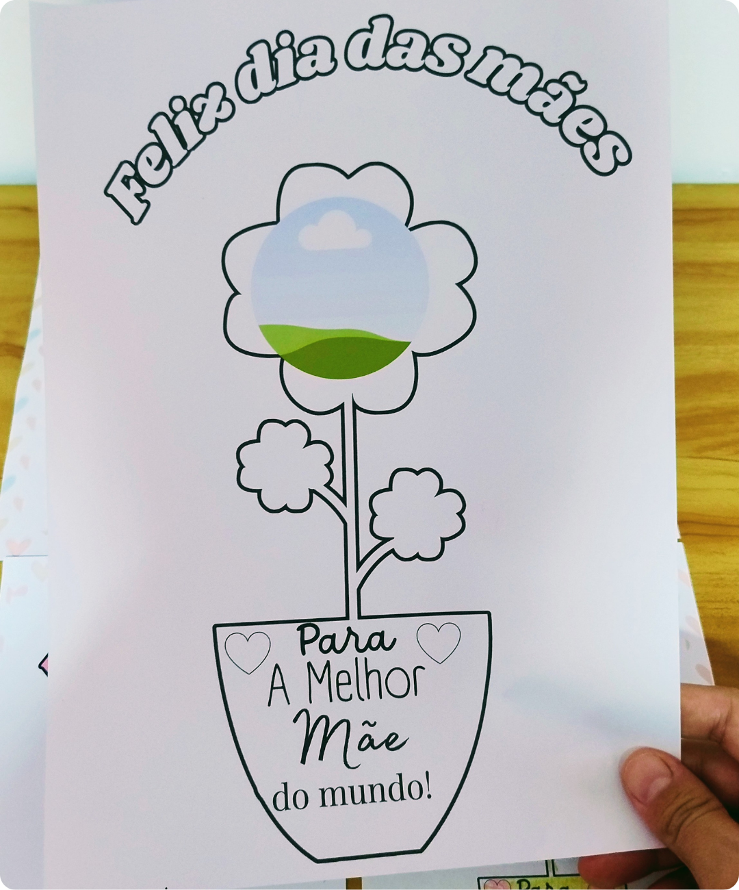 Cartão de flor para imprimir no Dia das Mães — amostra 2: Como organizar a aplicação