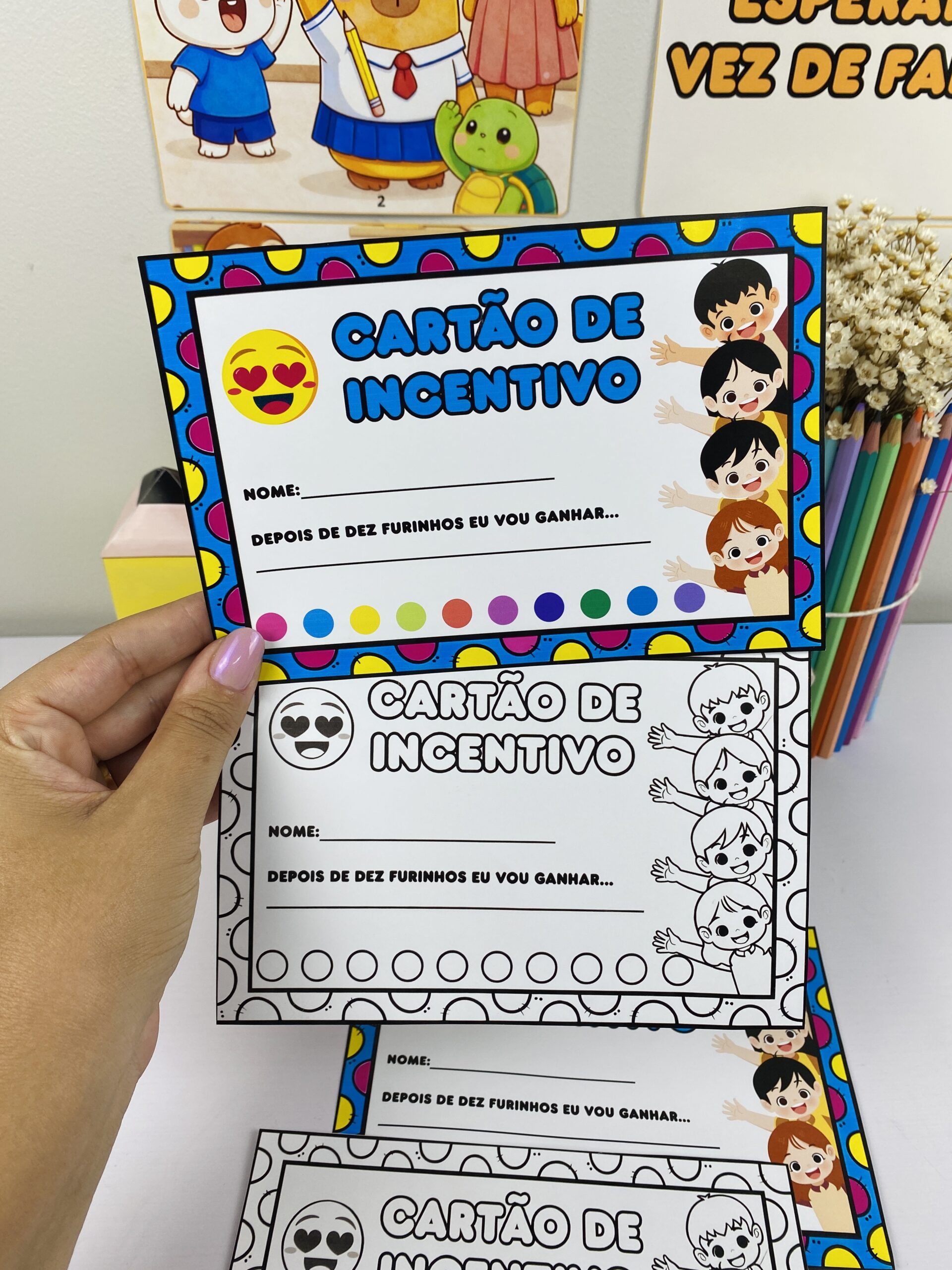 Cartão de incentivo – PDF para Imprimir | Educação Infantil — amostra 3: Formato e entrega Cartão de incentivo – PDF para Imprimir | Educação Infantil — amostra 3: Formato e entrega