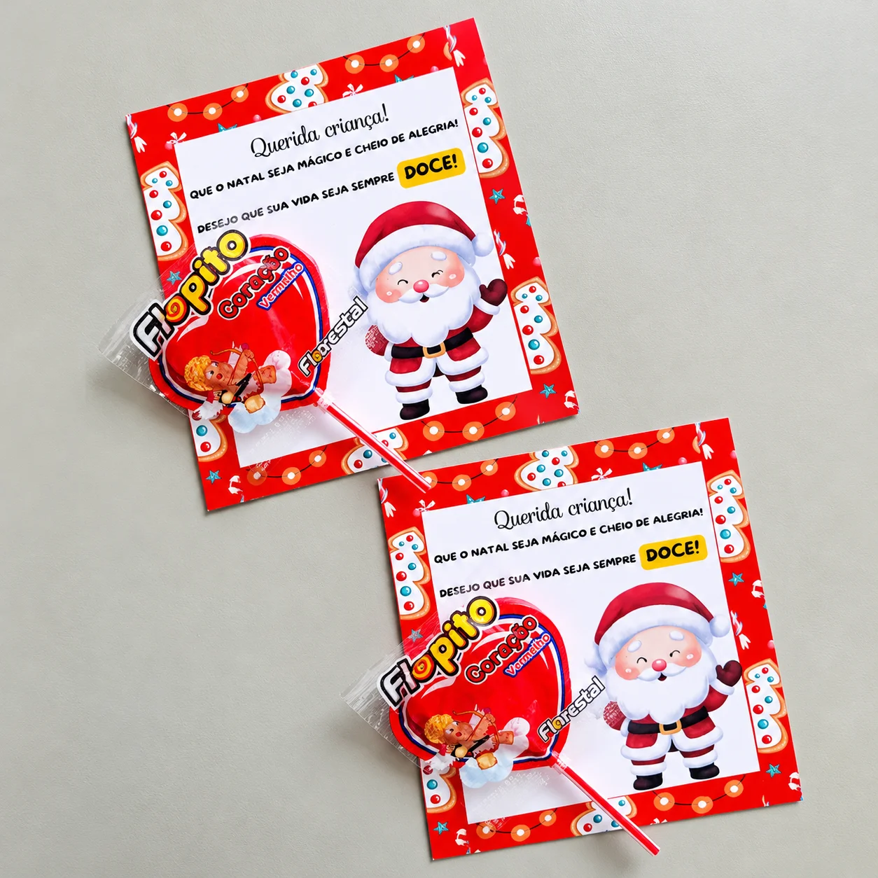 Cartão de Natal Infantil para Imprimir – 4 Unidades — amostra 2: Cartão de Natal infantil com mensagem carinhosa para…