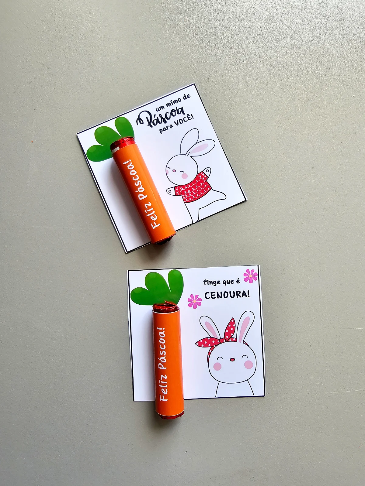 Cartão de Páscoa Criativo: "Finge que é Cenoura" (Mimo para Doces) — amostra 2: Surpreenda seus alunos com bom humor