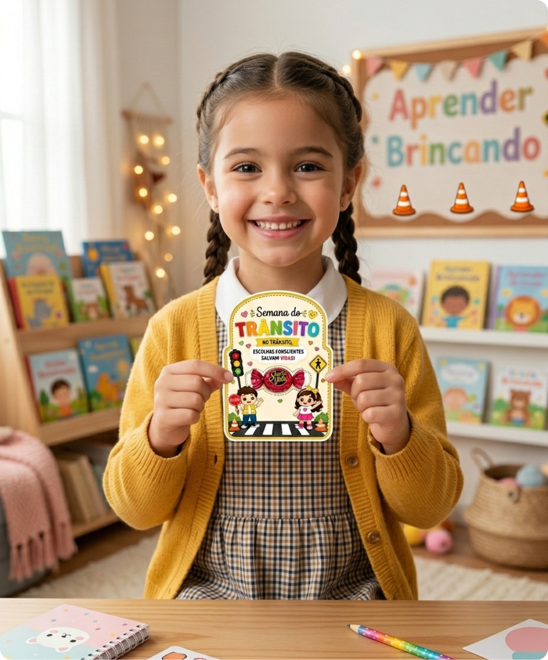 Cartão de trânsito para imprimir — Infantil e Anos Iniciais — amostra 3: O que está disponível no PDF