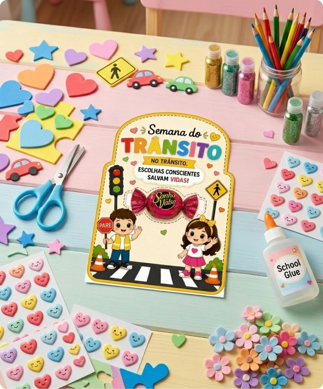 Cartão de trânsito para imprimir — amostra 2: Como aplicar com os alunos