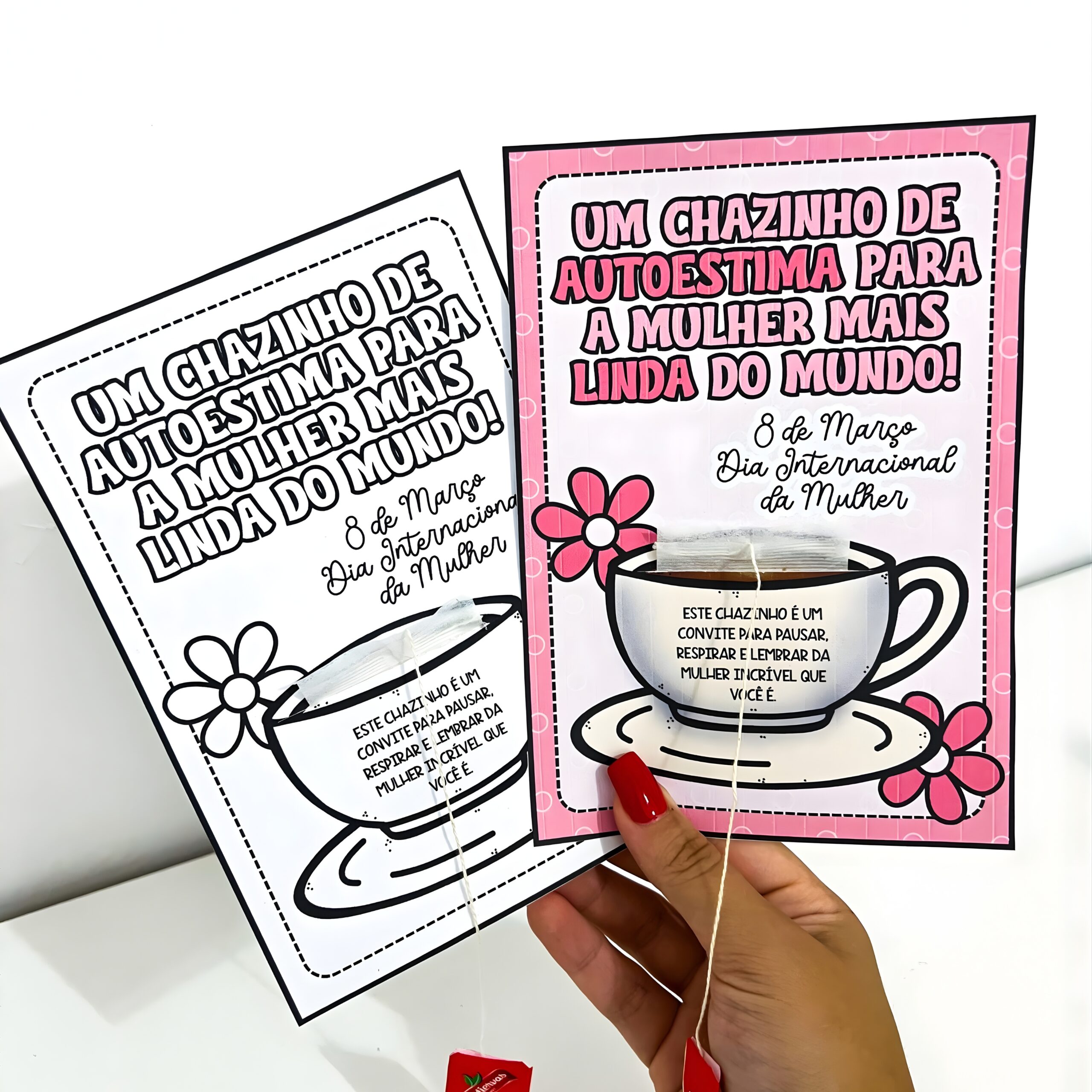 Cartão dia da mulher – chazinho de autoestima – Material Pedagógico — capa do material