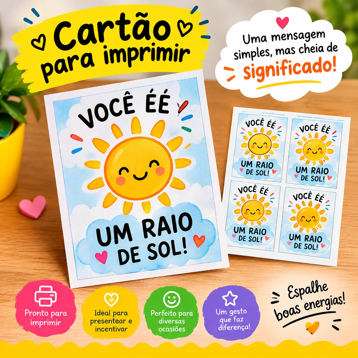 Cartão Dia das Crianças “Você é um Raio de Sol” – Educação Infantil — Alfabetização para Educação Infantil: Cartão Dia das…