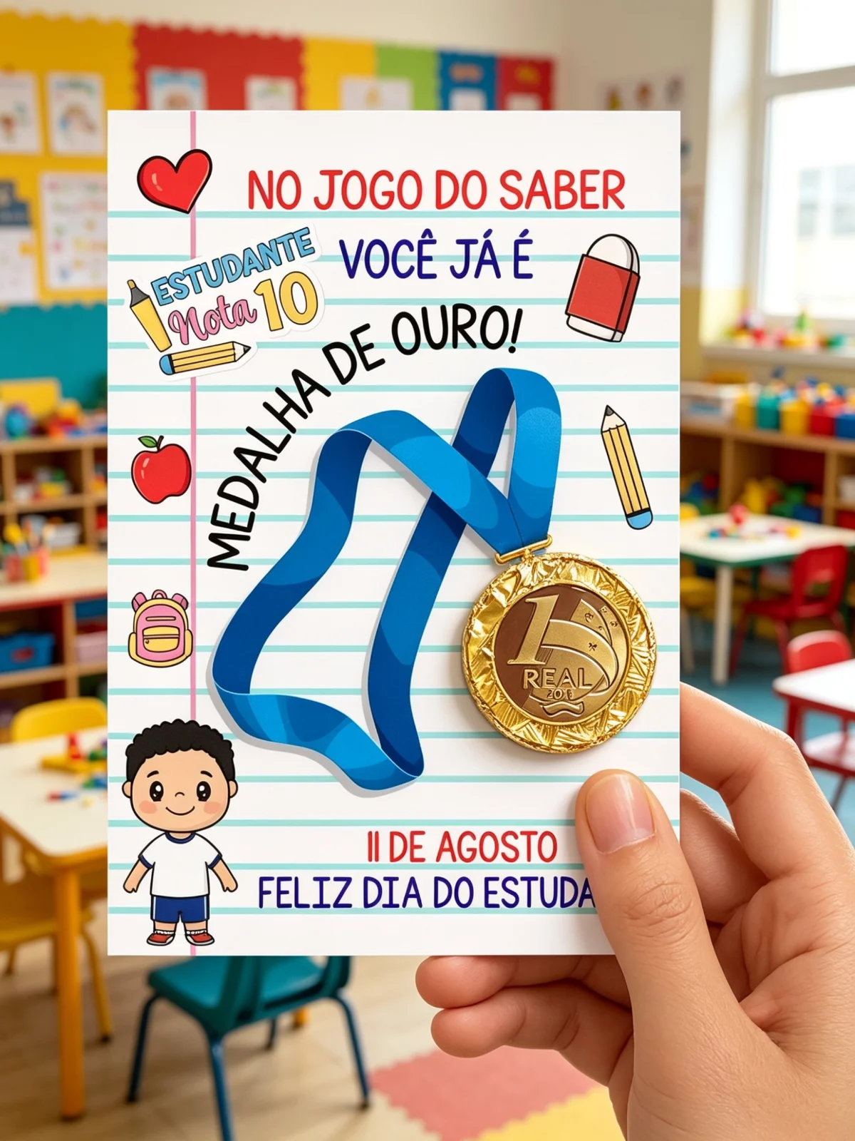 Cartão dia do estudante – PDF para Imprimir — Datas comemorativas para Educação Infantil: Surpreenda seus alunos com um…
