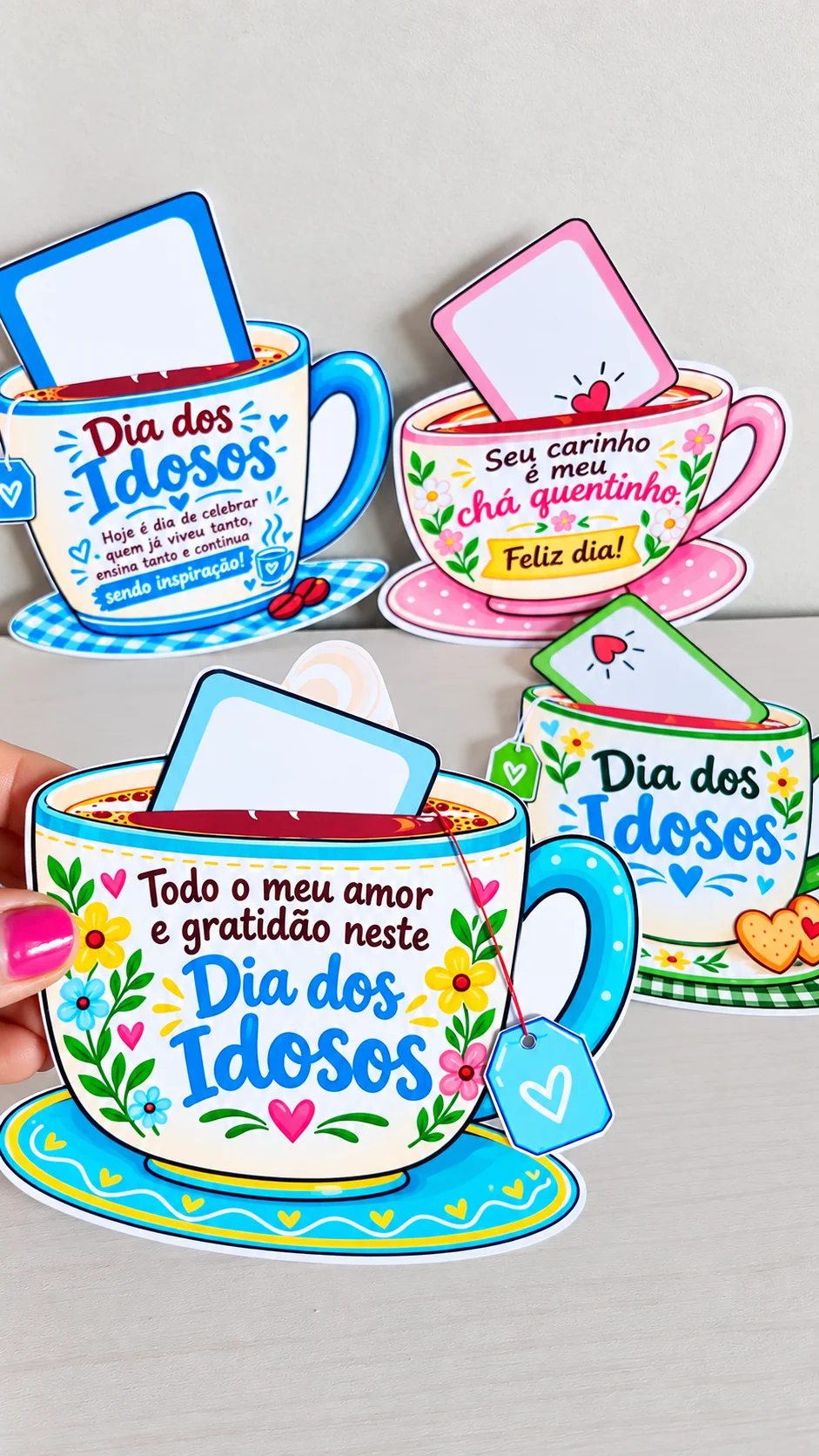 Cartão – Dia dos Idosos - 4 Modelos de Lembrancinhas para Imprimir — amostra 1: Lembrancinha Dia dos Idosos com 4 modelos…