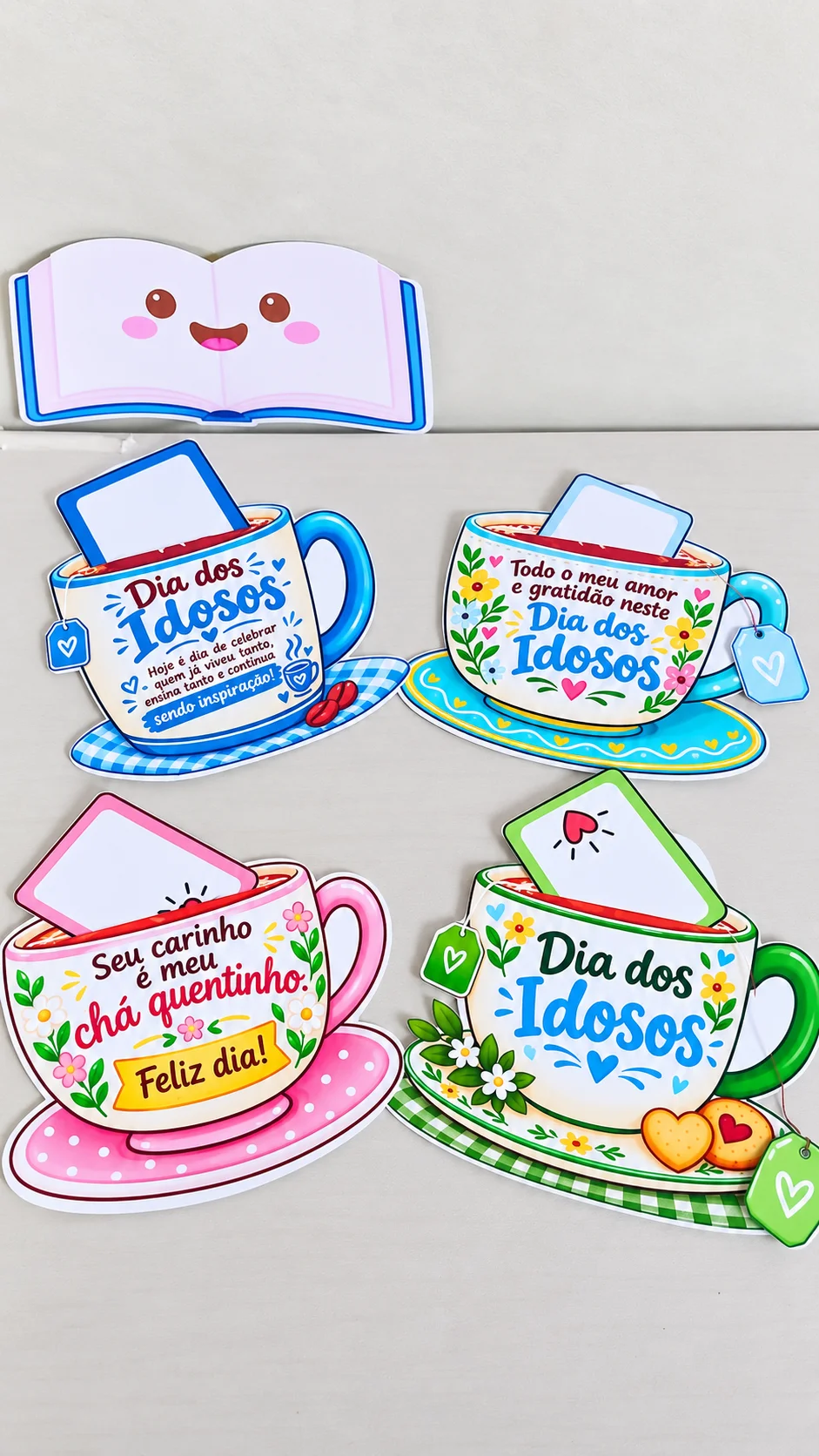 Cartão – Dia dos Idosos - 4 Modelos de Lembrancinhas para Imprimir — amostra 2: Lembrancinha Dia dos Idosos com 4 modelos…