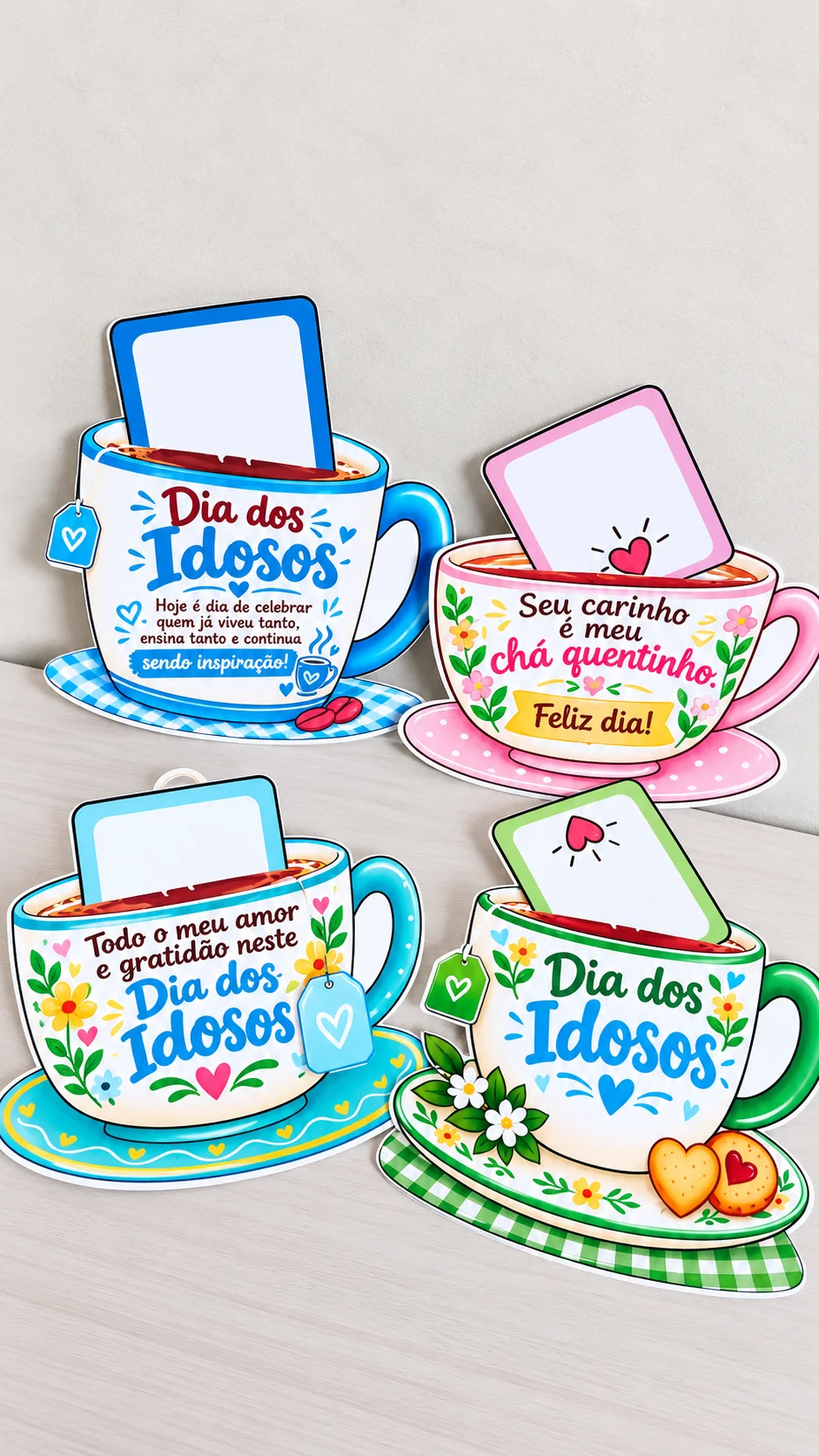 Cartão – Dia dos Idosos - 4 Modelos de Lembrancinhas para Imprimir — amostra 6: Lembrancinha Dia dos Idosos com 4 modelos…