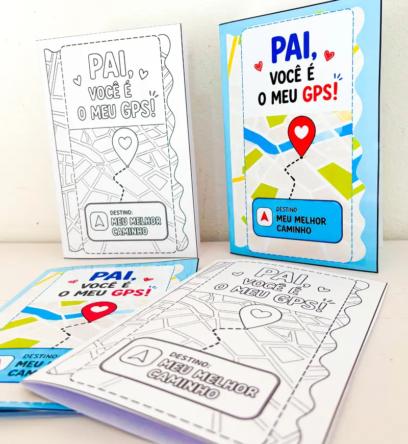 Cartão Dia dos Pais com Tema GPS e Carrinho Interativo — amostra 1: Cartão Dia dos Pais: uma homenagem com tema GPS