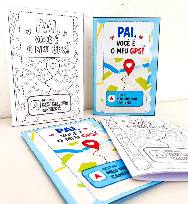 Cartão Dia dos Pais com Tema GPS e Carrinho Interativo — capa do material