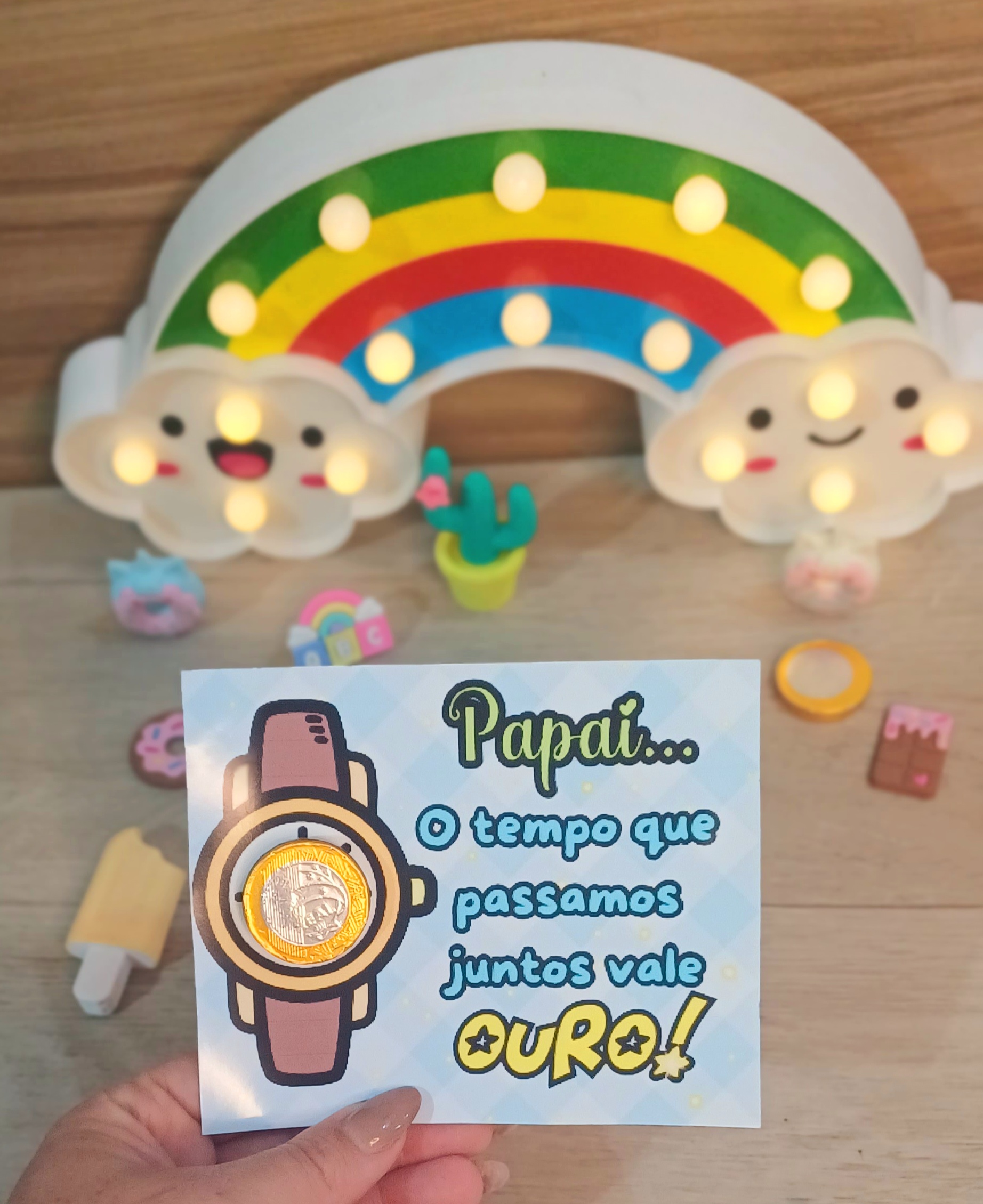 Cartão dia dos pais " o tempo que passamos juntos vale ouro" – PDF para Imprimir — amostra 1: Sobre o CARTÃO DIA DOS PAIS "…