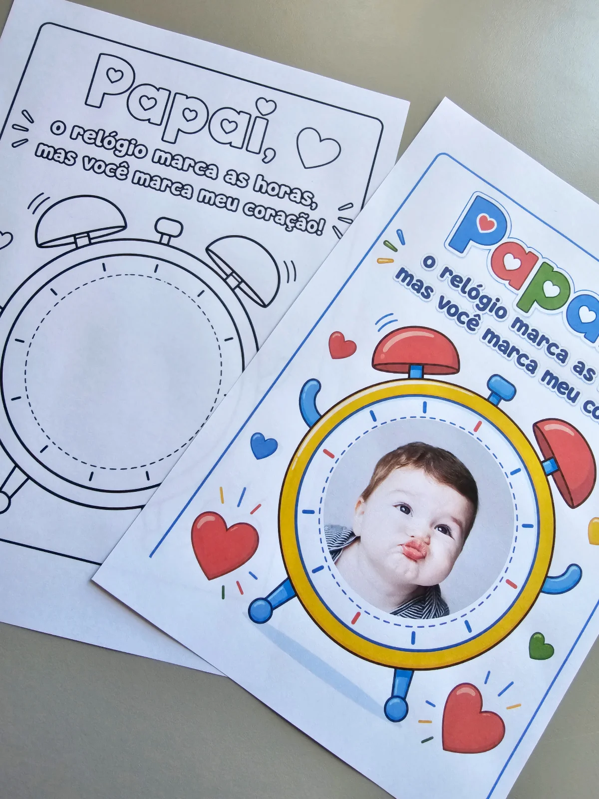 Cartão Dia dos Pais - Relógio do Papai – PDF para Imprimir — capa do material