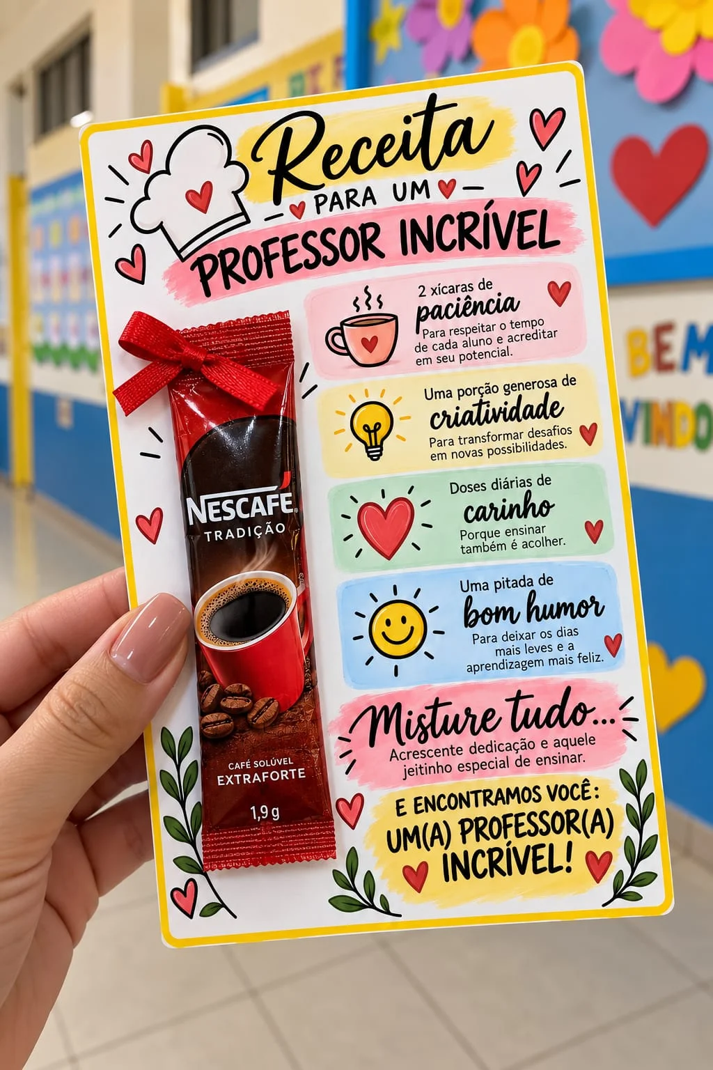 Cartão Dia dos Professores – Receita para Professor -Dia do Professor — amostra 3: Cartão Dia dos Professores “Receita para…