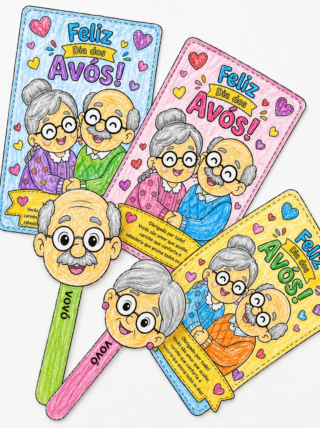 Cartão e Palitoches Dia dos Avós – Material Pedagógico — capa do material