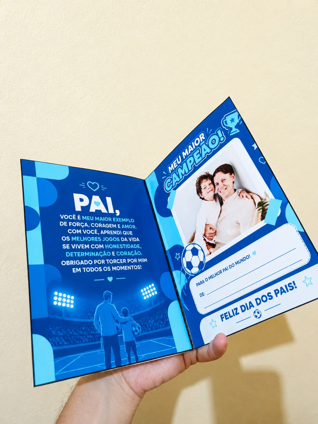 Cartão Editável – Meu Maior Campeão | Dia dos Pais — amostra 1: ⚽Cartão Editável – Meu Maior Campeão | Dia dos Pais Um…