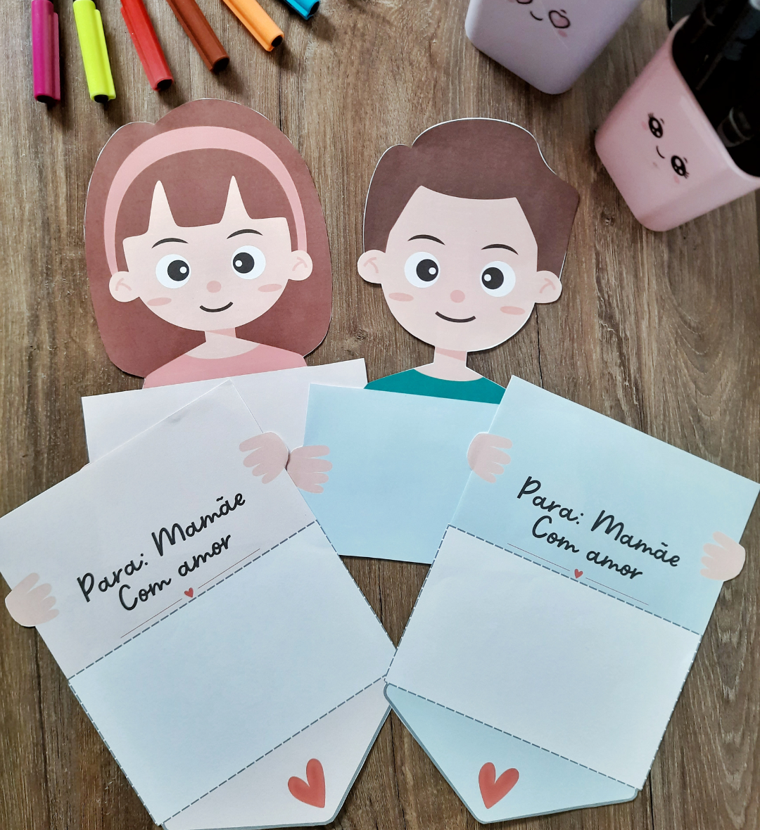 Cartão Envelope Dia das Mães para Imprimir e Personalizar — amostra 1: Cartão envelope para o Dia das Mães: uma lembrança…