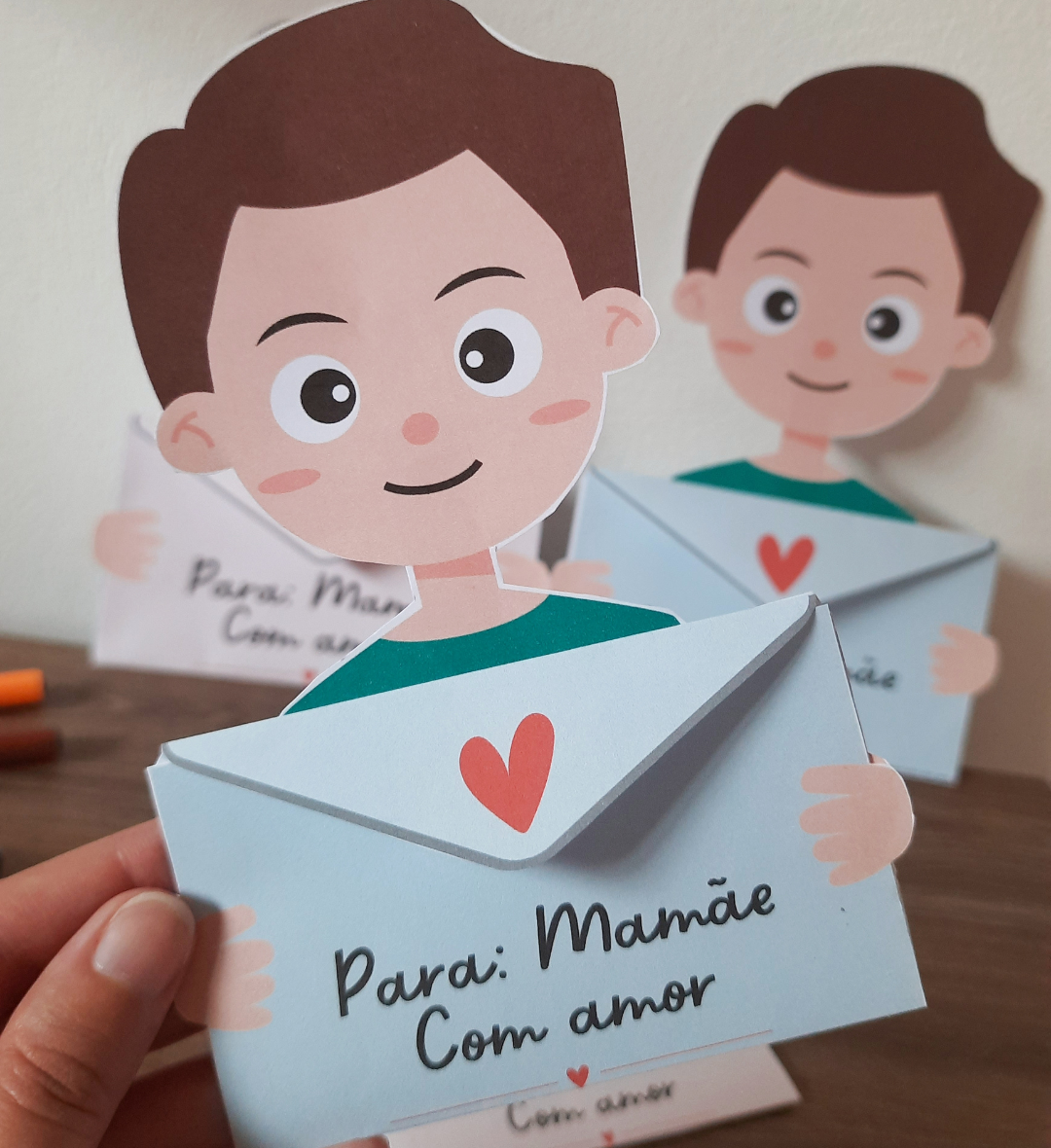Cartão Envelope Dia das Mães para Imprimir e Personalizar — amostra 3: Como usar em sala de aula