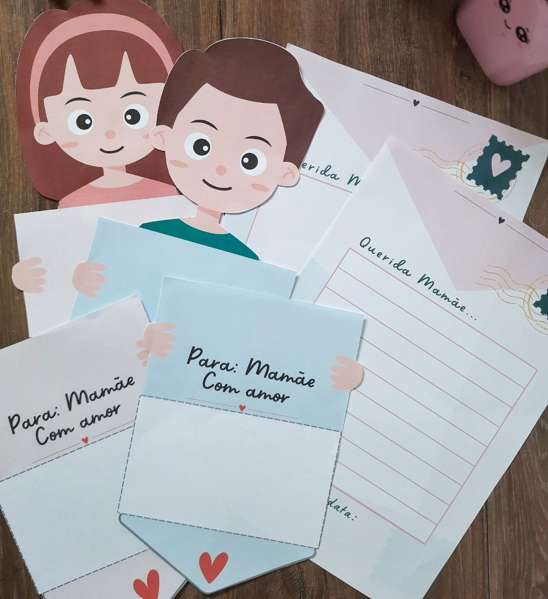 Cartão Envelope Dia das Mães para Imprimir e Personalizar — amostra 6: Prepare uma lembrança personalizada com o cartão…