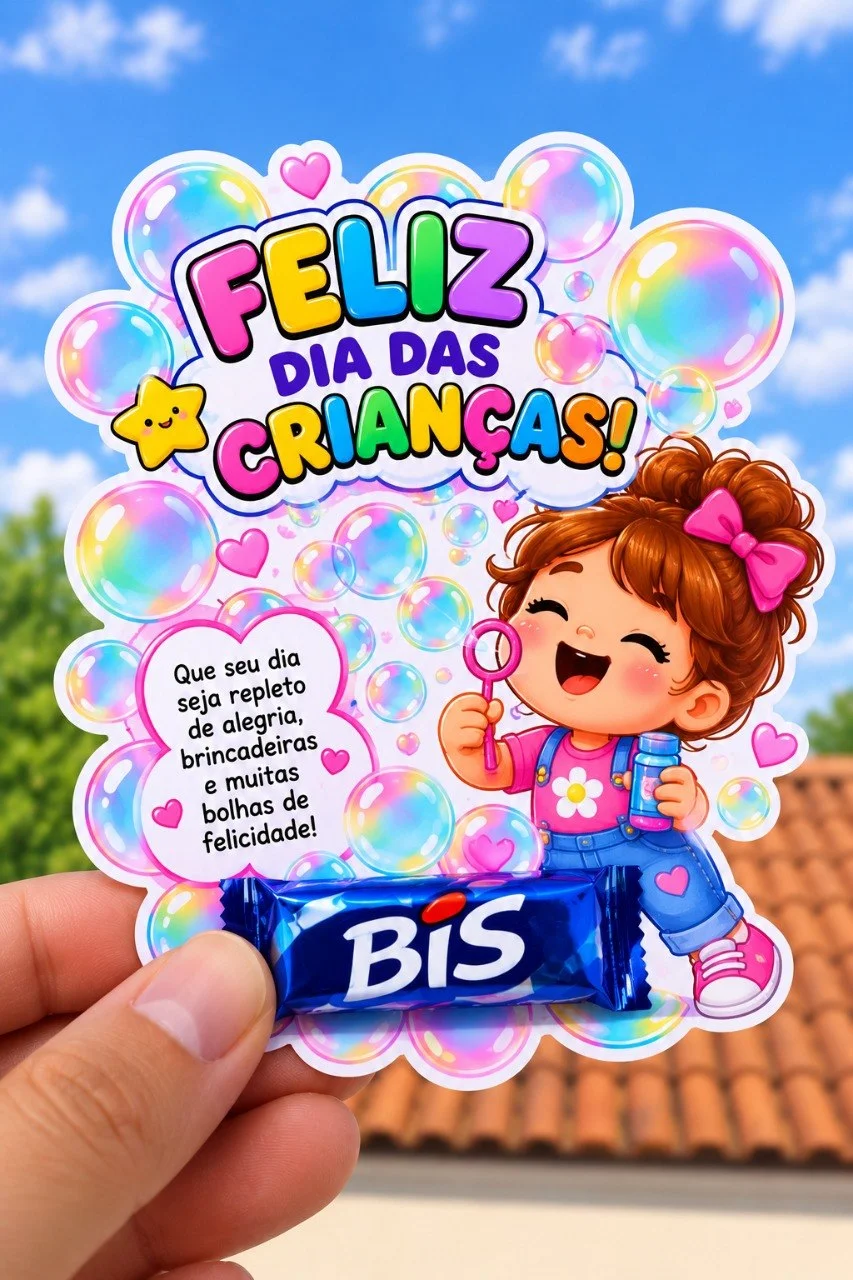 CARTÃO ESPECIAL – DIA DAS CRIANÇAS COM CLIMA DE BOLHA DE SABÃO! — Datas comemorativas para Todas as séries: ✨ Uma…