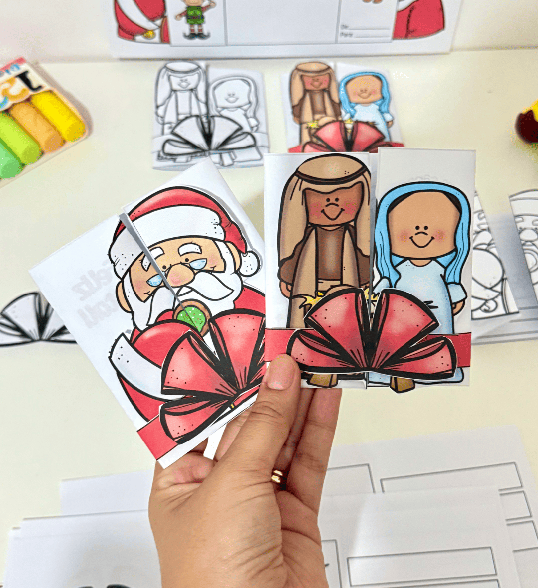 Cartão interativo de Natal: 12 opções em PDF para imprimir — Datas comemorativas para Educação Infantil: Explore o Natal…