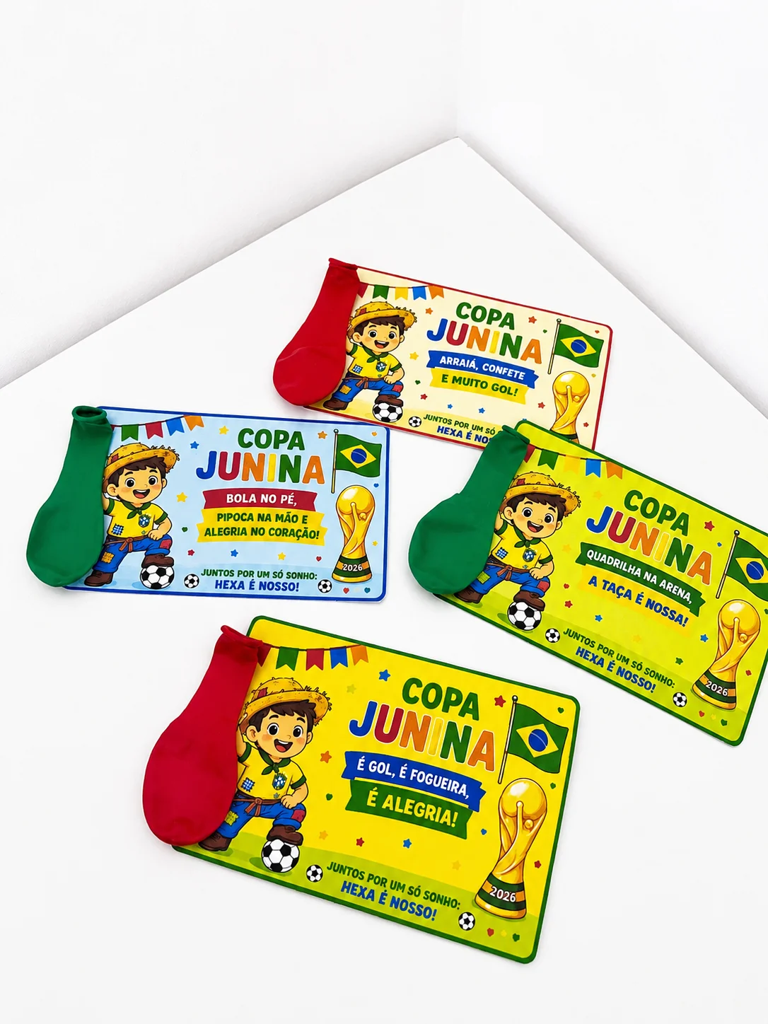 Cartão Lembrancinha Copa Junina – PDF para Imprimir — amostra 3: Formato e entrega