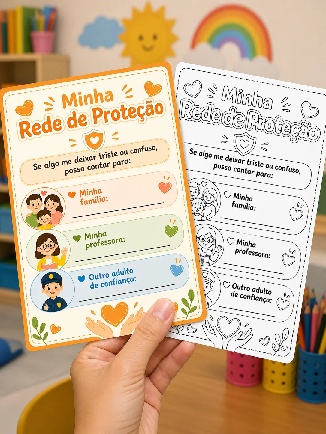 CARTÃO MINHA REDE DE PROTEÇÃO - Maio Laranja — Datas comemorativas para Educação Infantil: CARTÃO MINHA REDE DE PROTEÇÃO Um…