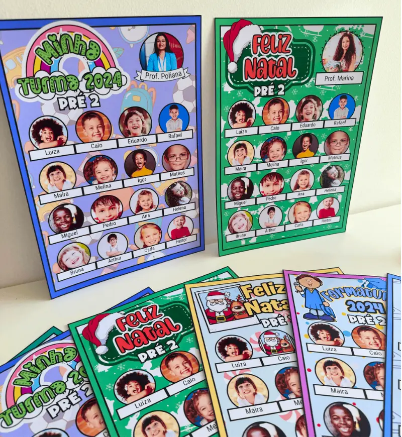 Cartão Minha Turma: 9 Modelos para Personalizar — amostra 1: Cartão Minha Turma: uma recordação personalizada da classe