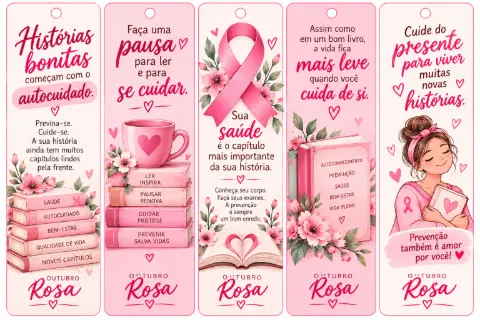 Cartão Outubro Rosa marca páginas – lembrança com laço rosa — amostra 1: O que é