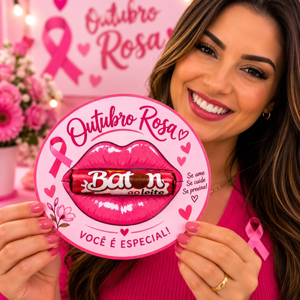 CARTÃO OUTUBRO ROSA – UMA LINDA LEMBRANCINHA! — amostra 1: Um mimo delicado e cheio de significado para celebrar o Outubro…