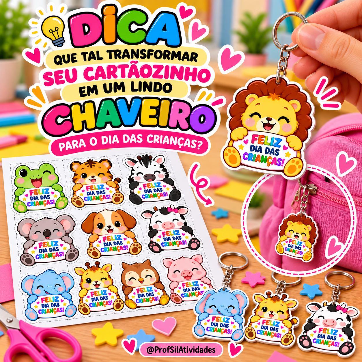 Cartão para o Dia das Crianças em Formato de Bichinhos — amostra 3: Deixe o Dia das Crianças ainda mais especial com esses…