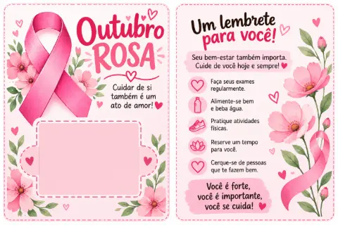 CARTÃO PARA POR CHOCOLATE OUTUBRO ROSA — amostra 1: O que é