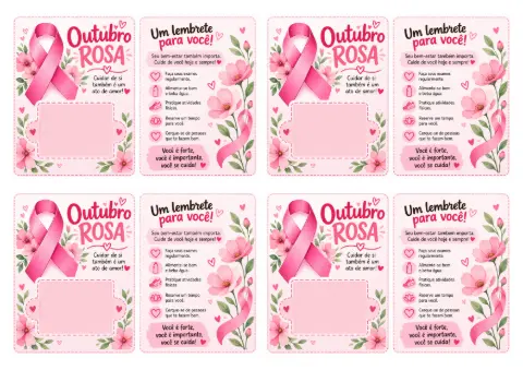 CARTÃO PARA POR CHOCOLATE OUTUBRO ROSA — amostra 2: O que vem no material