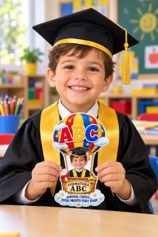Cartão Personalizável de Formatura ABC — amostra 2: O que está incluso
