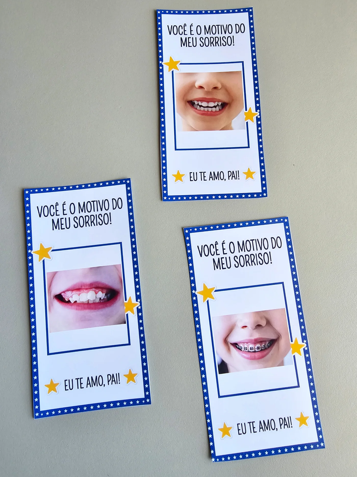 Cartão Porta-Foto – Dia dos Pais | Você é o Motivo do Meu Sorriso — amostra 1: Cartão Porta-Foto – Dia dos Pais | Você é o…