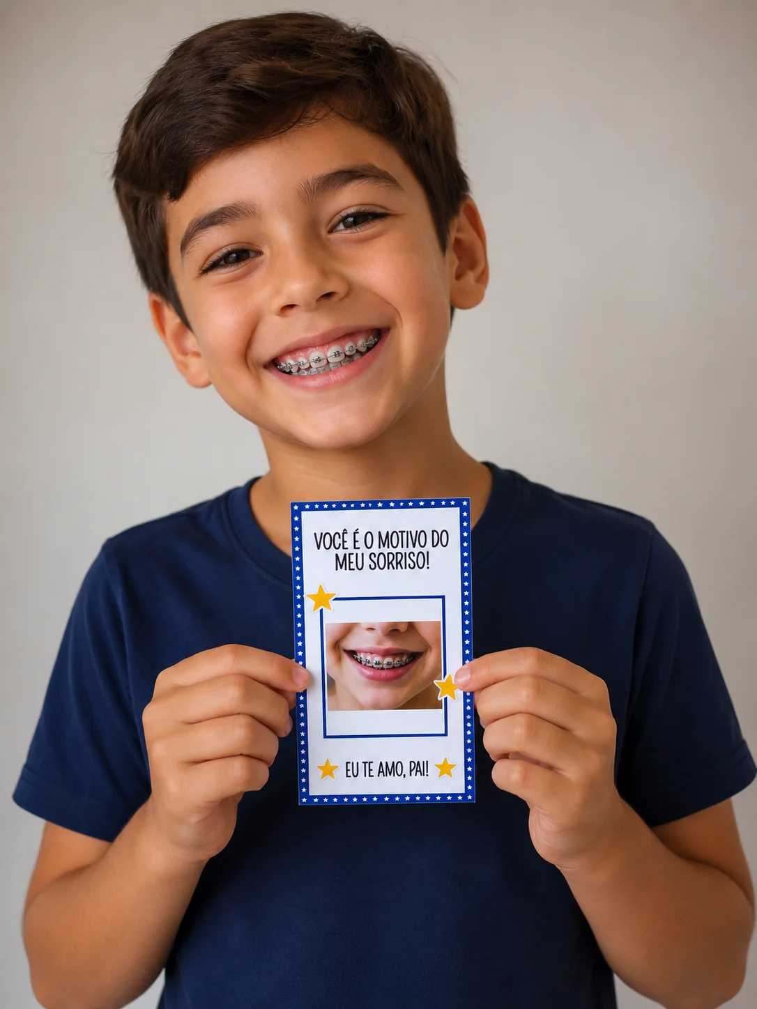 Cartão Porta-Foto – Dia dos Pais | Você é o Motivo do Meu Sorriso — Datas comemorativas para Educação Infantil: Cartão…