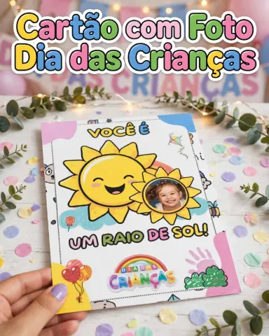 Cartão: Você é um Raio de Sol - Lembrança Dia das Crianças — capa do material