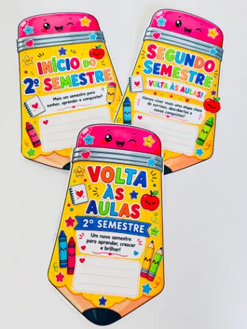 Cartão Volta às Aulas 2º Semestre em PDF | Lembrancinha — capa do material