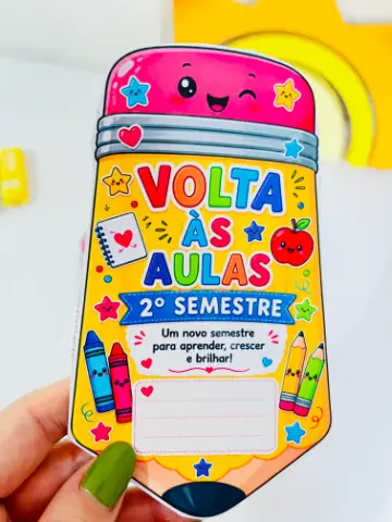 Cartão Volta às Aulas 2º Semestre em PDF | Lembrancinha — amostra 2: 📦 Conteúdo do Material: