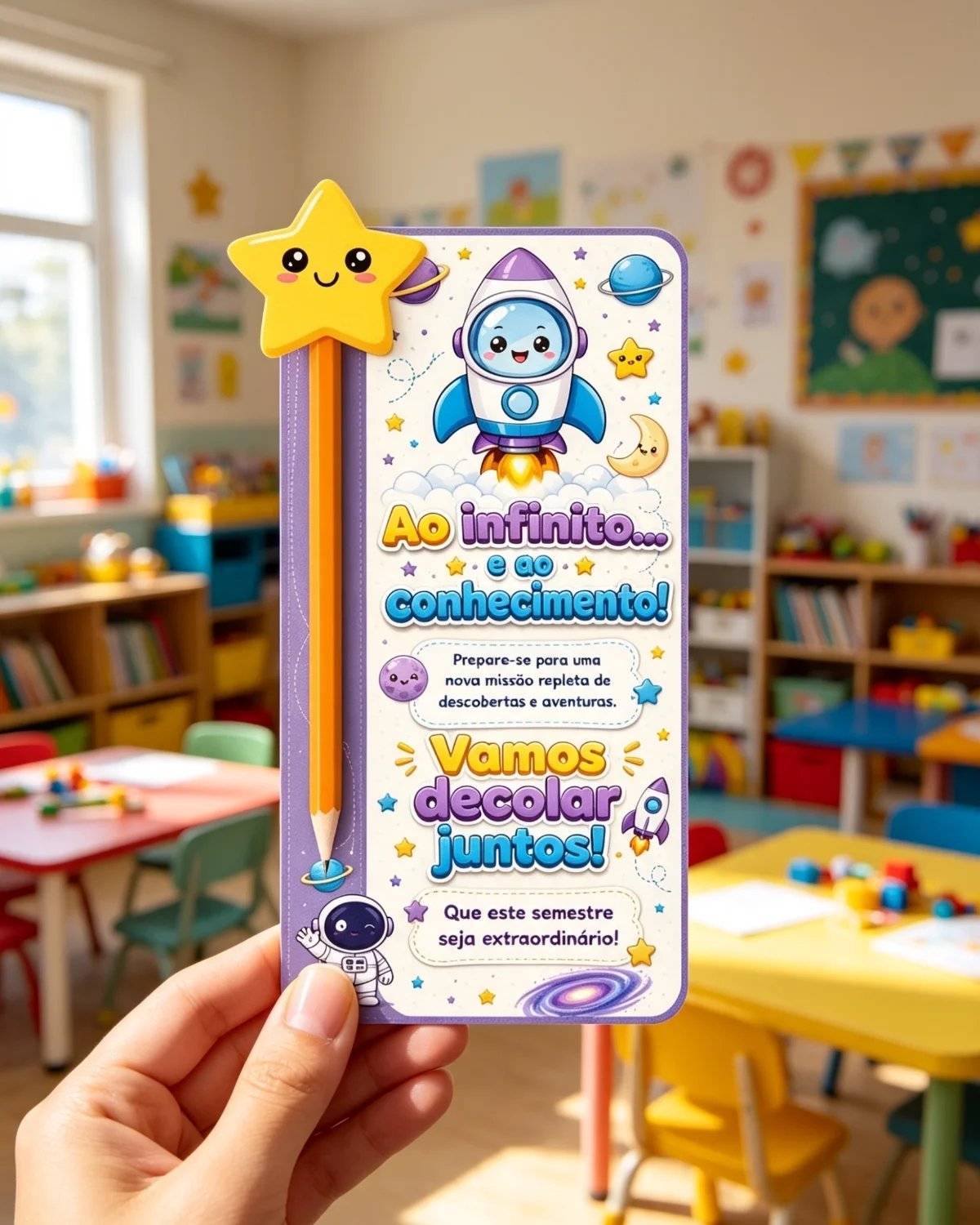 CARTÃO VOLTA ÀS AULAS – AO INFINITO... E AO CONHECIMENTO! — capa do material
