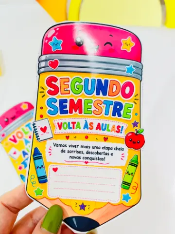 Cartão Volta às Aulas Segundo Semestre — capa do material
