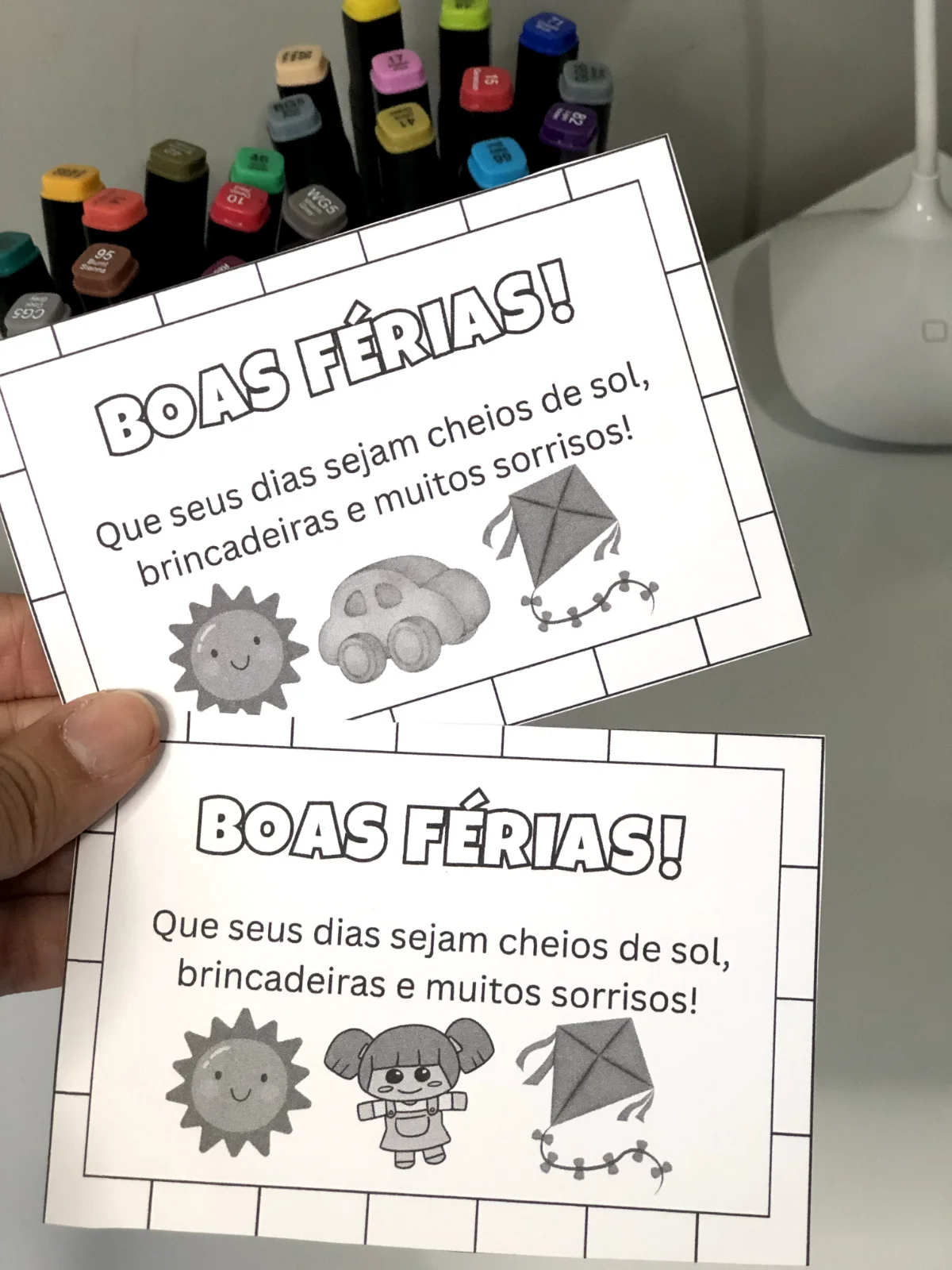 Cartãozinho Boas Férias – Lembrancinha Especial para os Alunos — amostra 1: Encante seus alunos com lindos cartões de Boas…