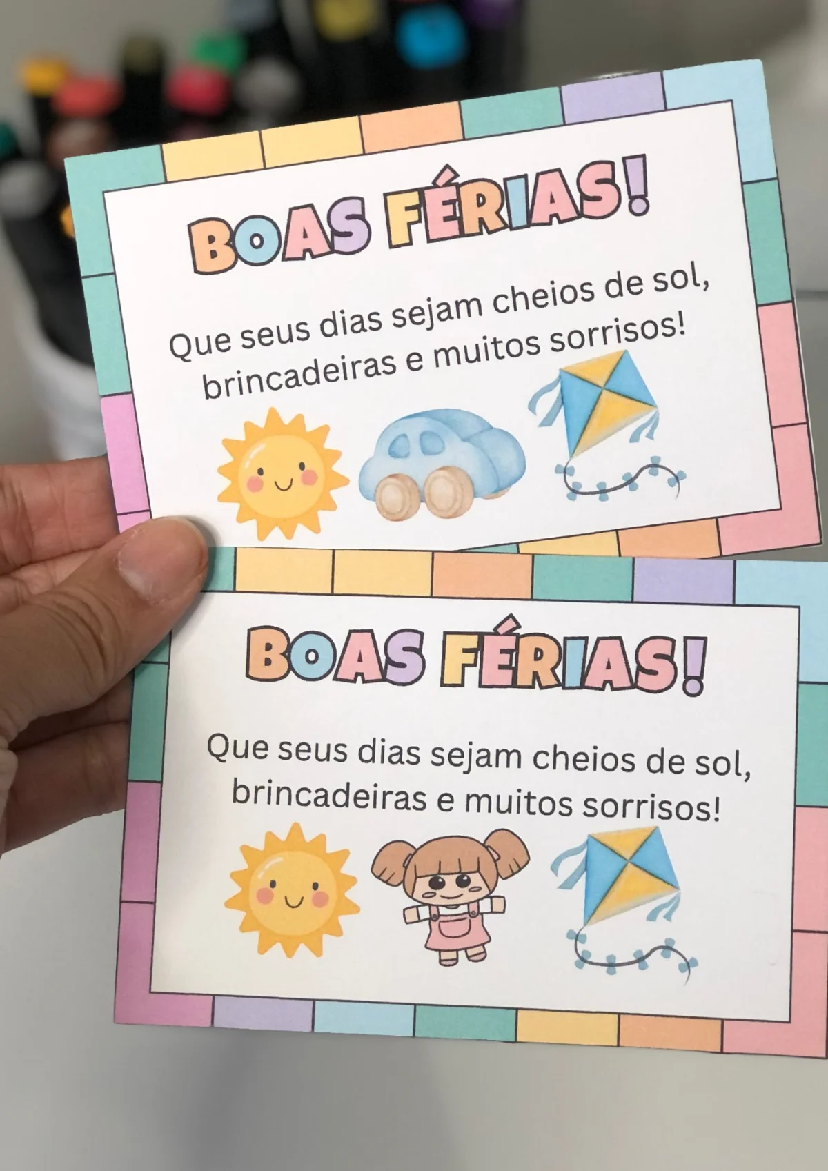 Cartãozinho Boas Férias – Lembrancinha Especial para os Alunos — Datas comemorativas para Educação Infantil: Encante seus…