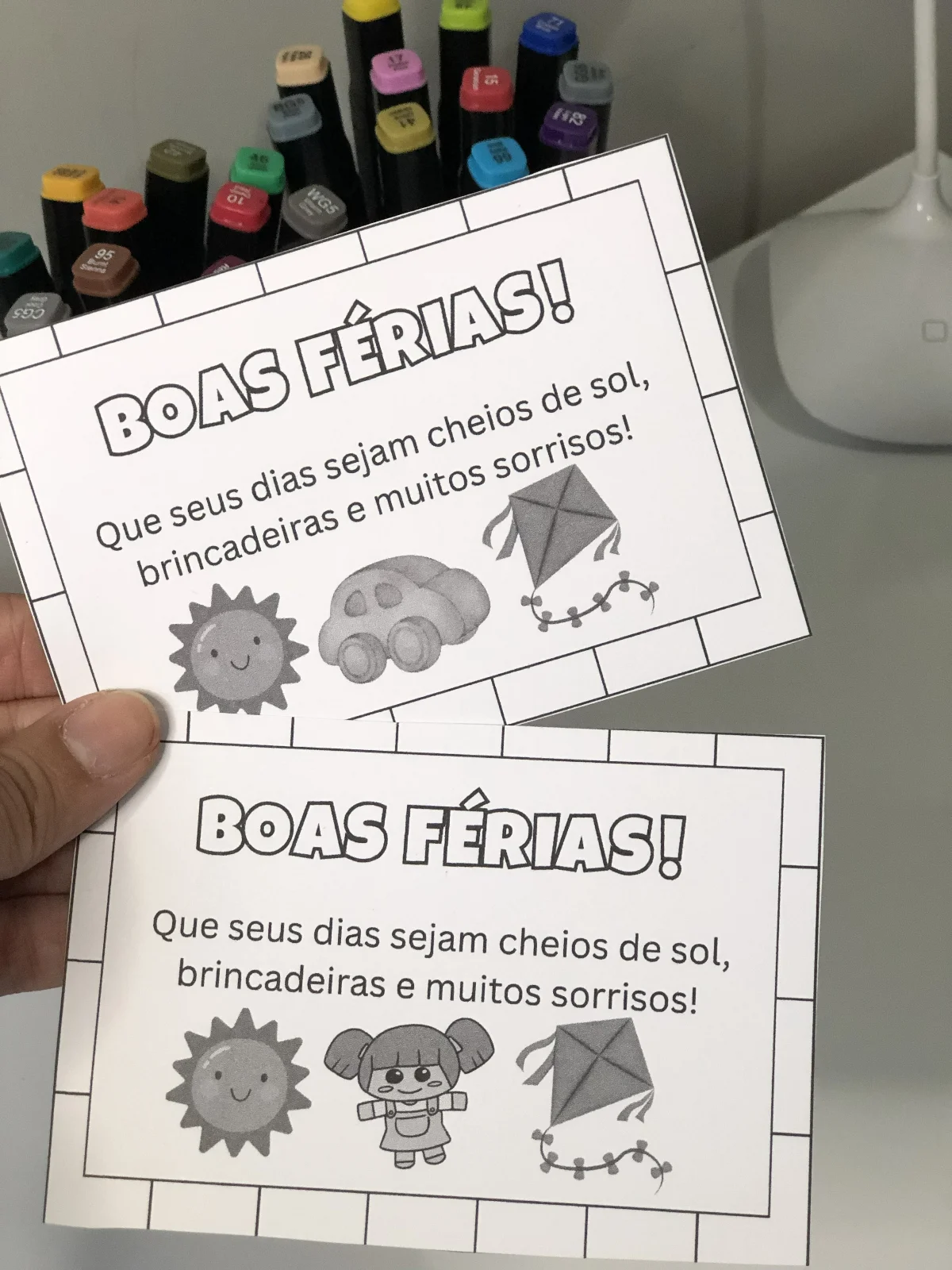 Cartãozinho “Boas Férias” para Imprimir | Educação Infantil e Anos Iniciais — amostra 1: Cartõezinhos de Boas Férias…