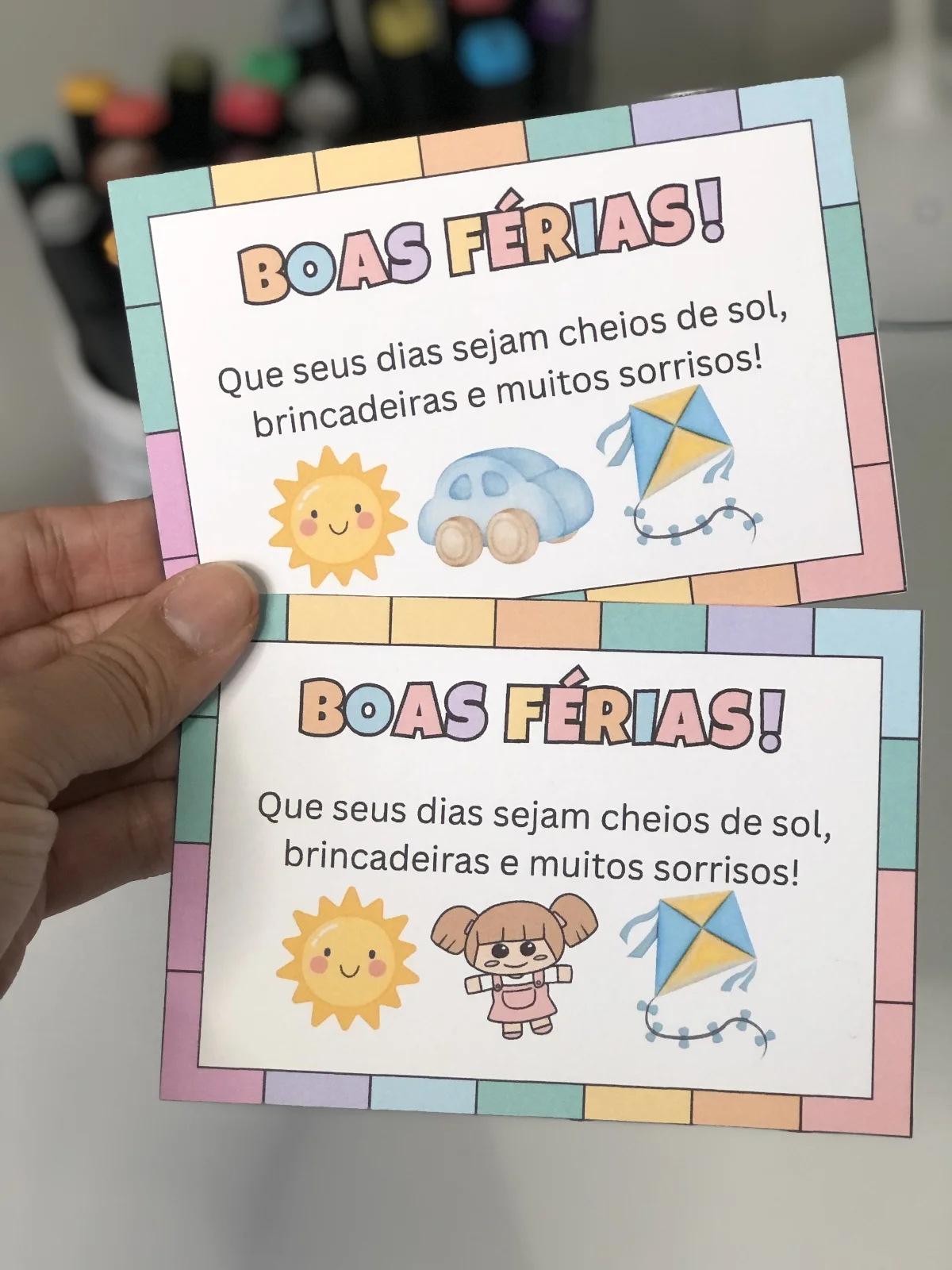 Cartãozinho “Boas Férias” para Imprimir | Educação Infantil e Anos Iniciais — capa do material