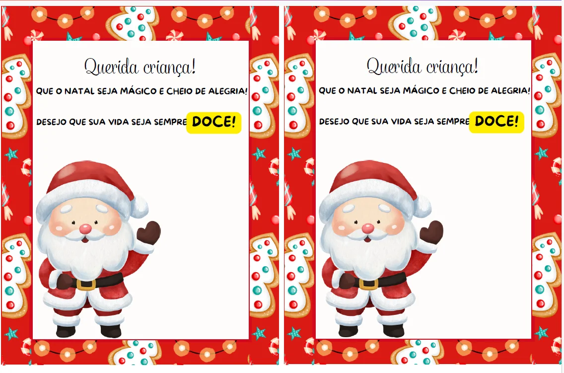 CARTÃOZINHO DE NATAL- ANOS INICIAIS E INFANTIL — amostra 1: 🎅❤️ Um pequeno gesto pode deixar o Natal das crianças ainda…