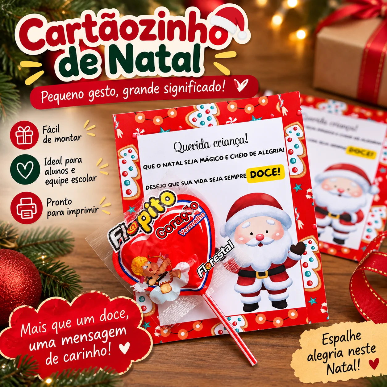 CARTÃOZINHO DE NATAL- ANOS INICIAIS E INFANTIL — Alfabetização para Educação Infantil: 🎅❤️ Um pequeno gesto pode deixar o…