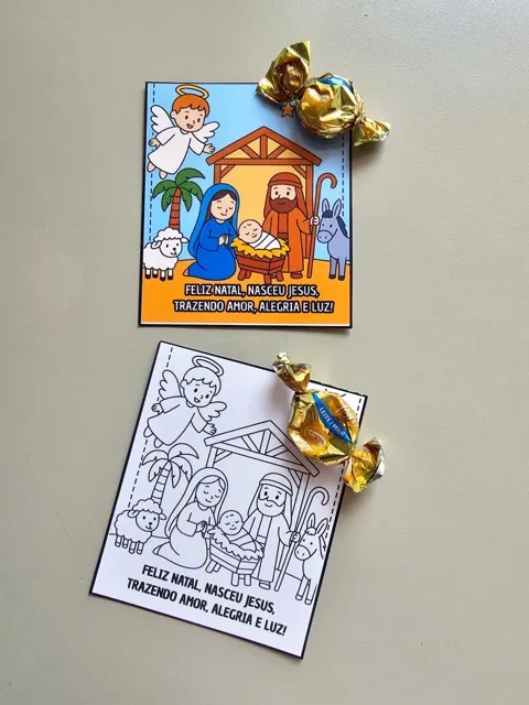 Cartãozinho de Natal Jesus Nasceu — capa do material