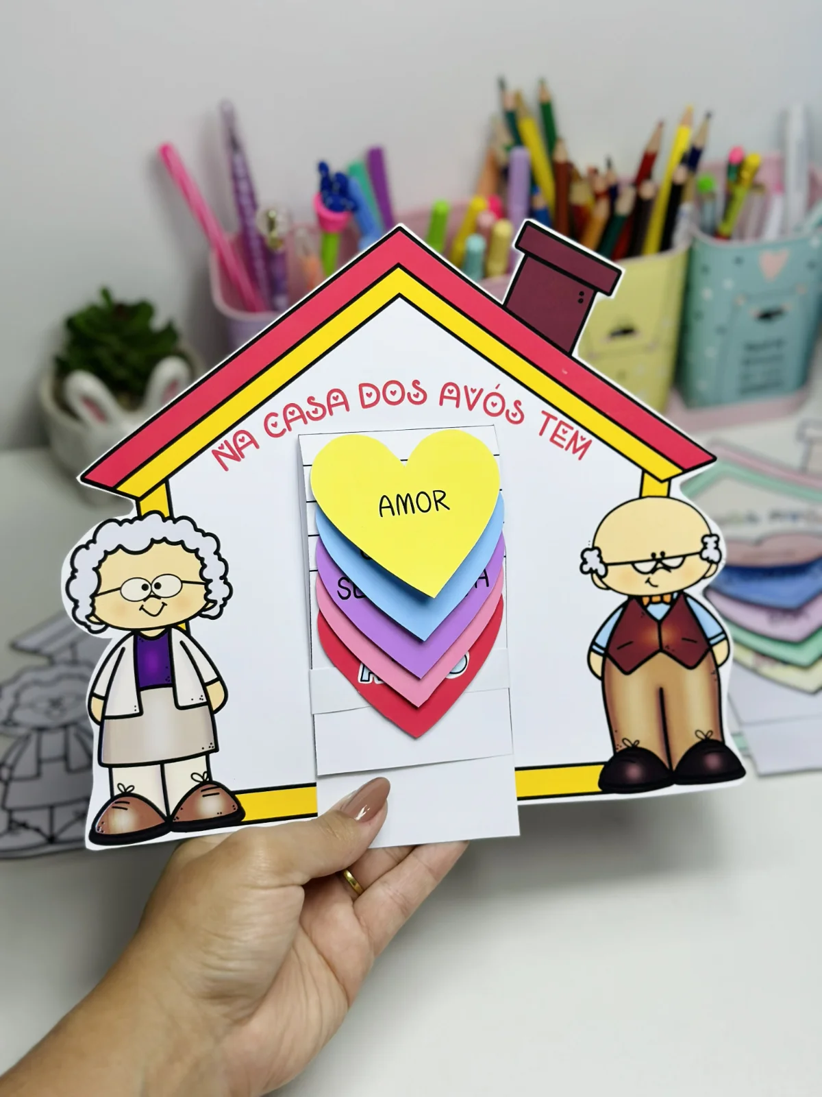 Cartãozinho "Na Casa dos Avós Tem" – PDF para Imprimir — Alfabetização para Educação Infantil: Cartão interativo contendo…